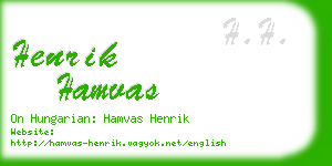 henrik hamvas business card